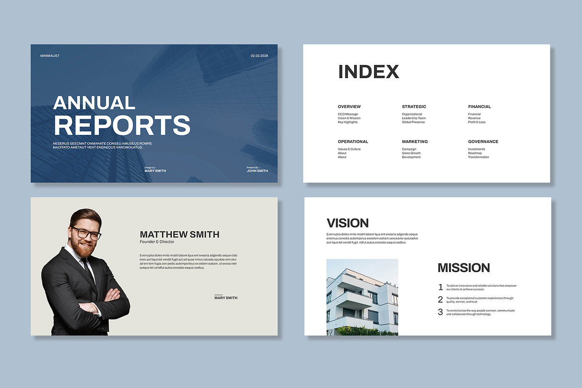 Annual Report Presentation Template, a Presentation Template by Mighty-Slide (Photo 2 of 6)