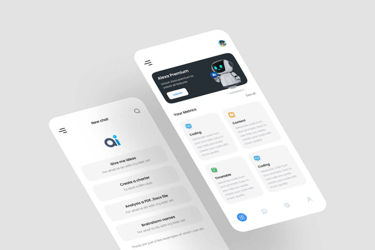 Robo - AI Chatbot App UI Kit, an UI Kit Template by iDoodle Studio (Photo 4 of 4)