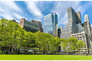 Buildings at bryant park in new york city featuring nyc, manhattan, and city, an Architecture Photo by Leonid Andronov