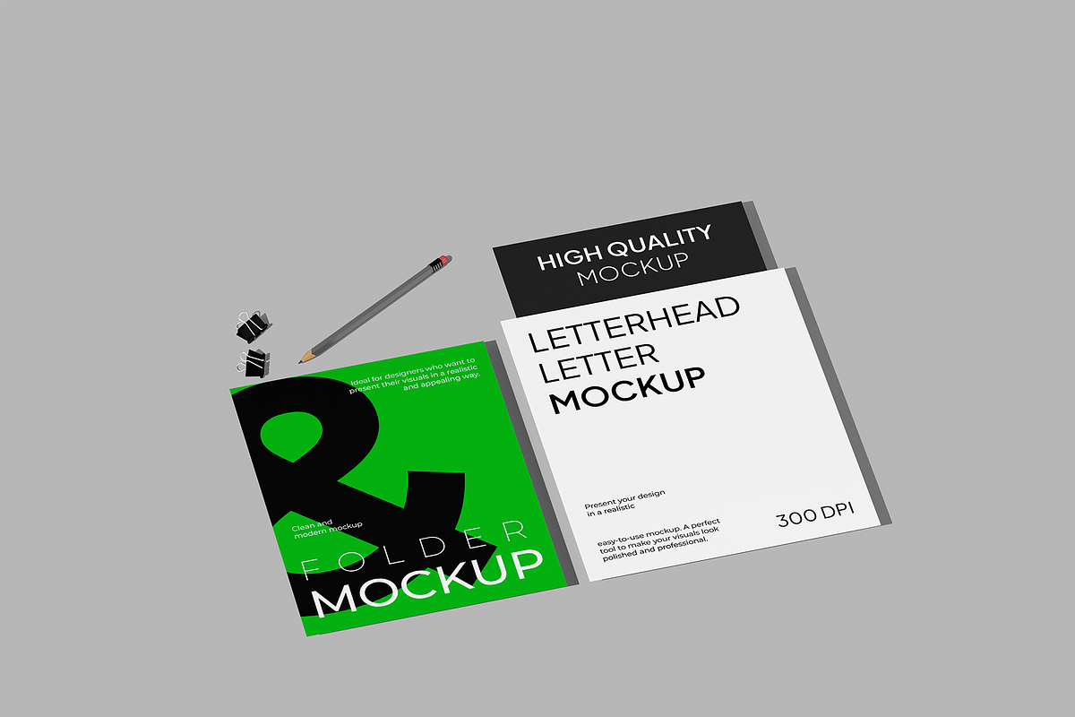 Letterhead Letter with Folder Mockup, a Product Mockup by Bartama Graphic (Photo 3 of 3)