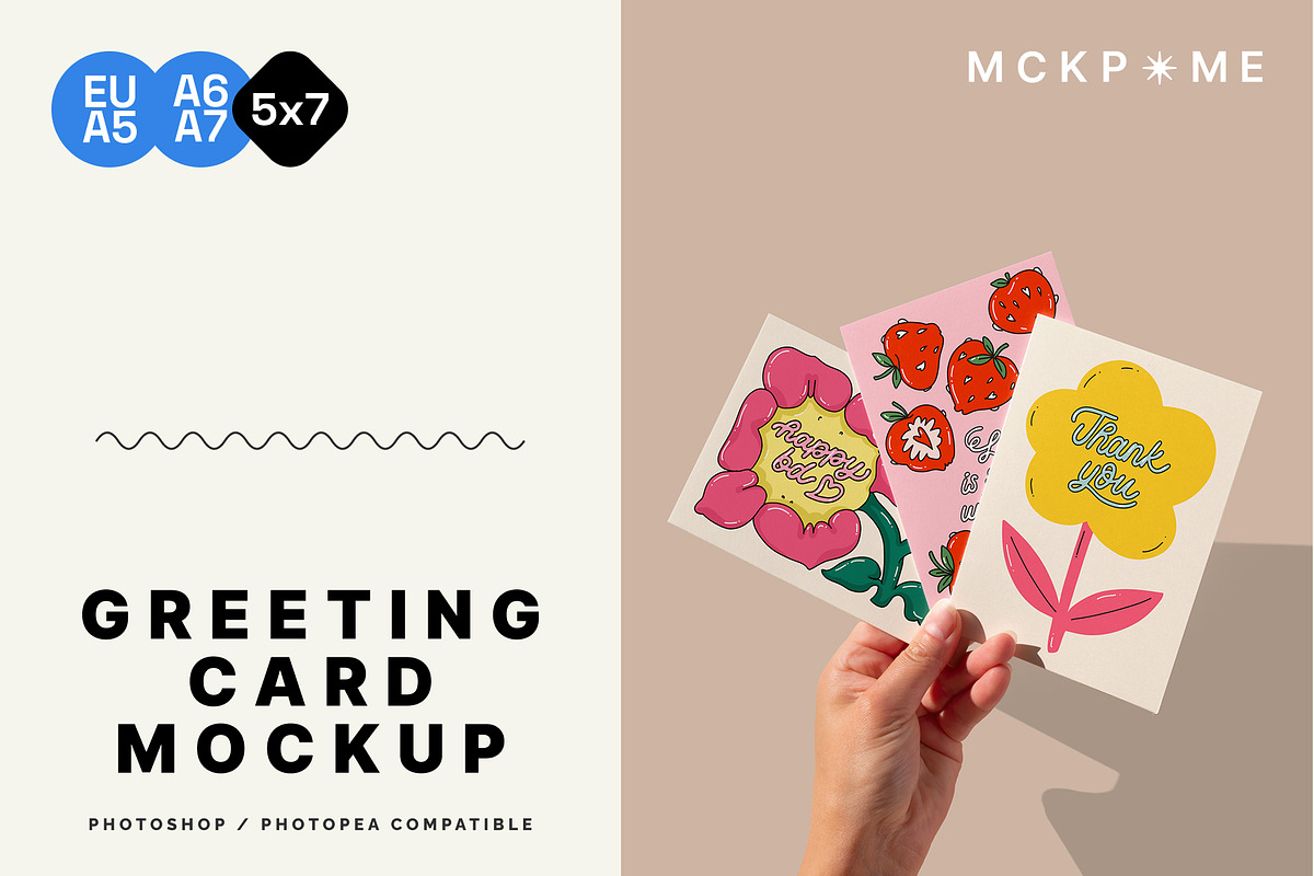 DIN A / 5x7 greeting card mockup, a Merchandise Mockup by MCKP*ME (Photo 1 of 5)