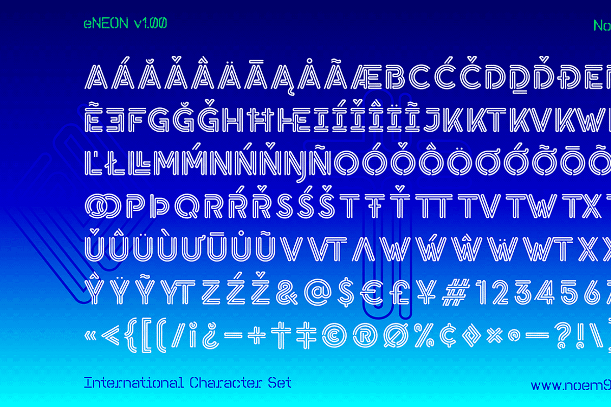 eNeon — Layered Typeface preview 2