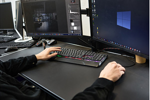 Graphic Designer Editing Photo on, a Technology Photo by wip3out