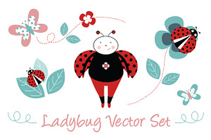 Ladybug Vector Set