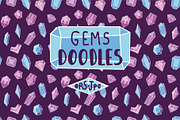 Hand drawn doodle bundle with gems, a Pattern Graphic by altanaka (Thumbnail 1 of 3)