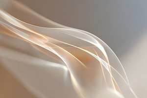 Soft wisps of fabric gently flowing in warm light create an elegant atmosphere, a Background Photo by AlyaAnd