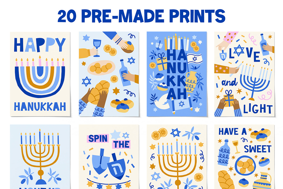 Hanukkah Cards, Patterns, Clipart, an Object Graphic by ArtFM (Photo 4 of 11)