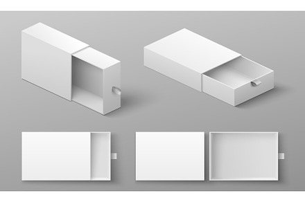 Realistic slide box mockup set with, an Object Illustration by Siberian Art