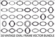 Vintage Oval Frame Vector Bundle, an Illustration by musafir_fashion (Thumbnail 1 of 31)