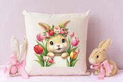 Easter day bunny peeking clipart, an Illustration by RobertsArt (Thumbnail 3 of 7)