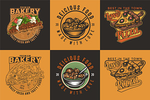 Bake House Pizza, Burger logo set, a Branding & Logo Template by Billah Hub