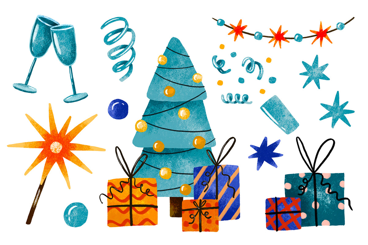 Happy New Year and Merry Christmas, an Illustration by the_myro