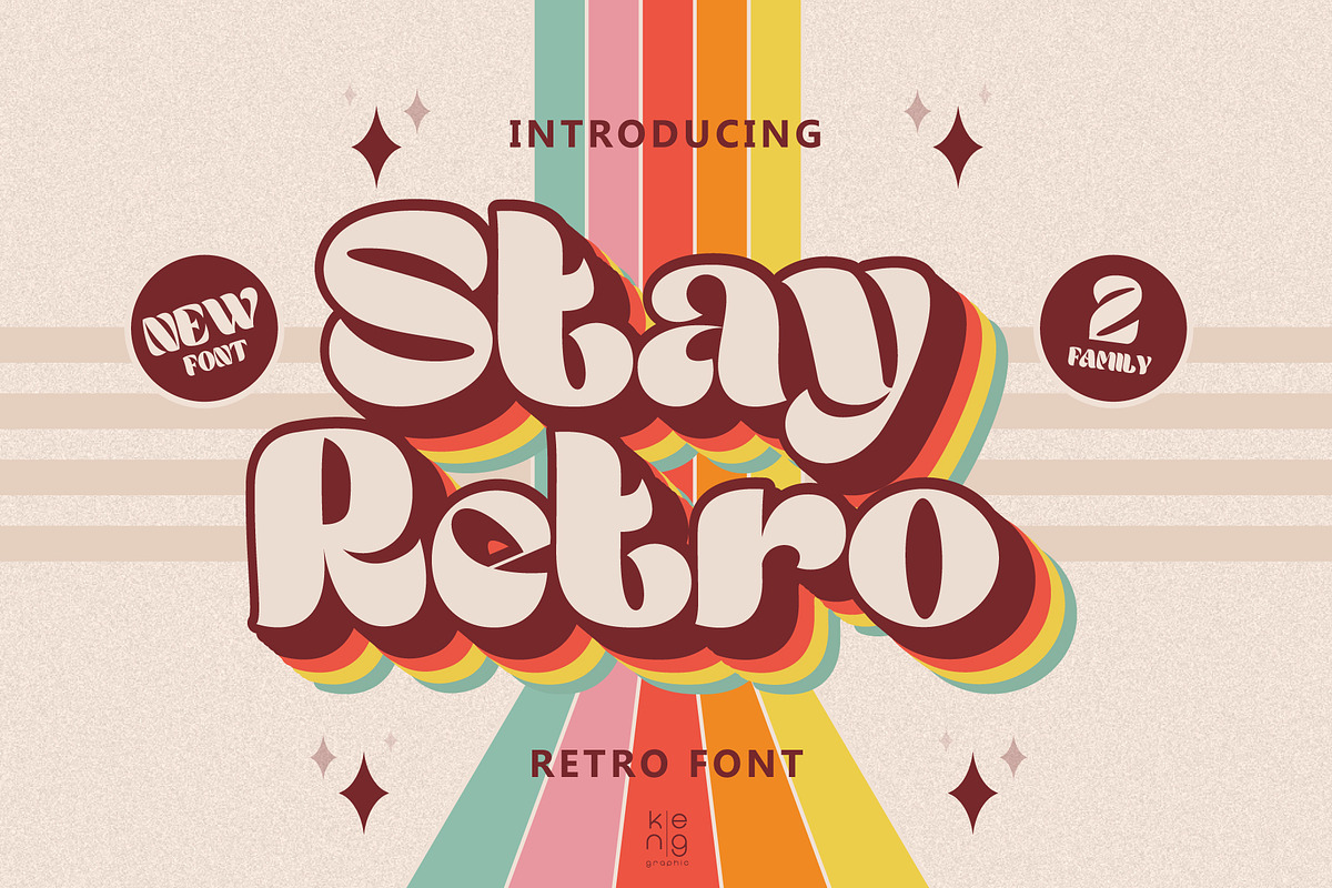 Stay Retro font, a Handwritten Font by KengGraphic (Photo 1 of 10)