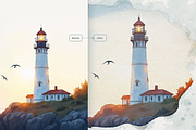Watercolor Frames Photoshop Effects, a Layer Style Add-On by Andrew Skoch Design (Thumbnail 2 of 12)