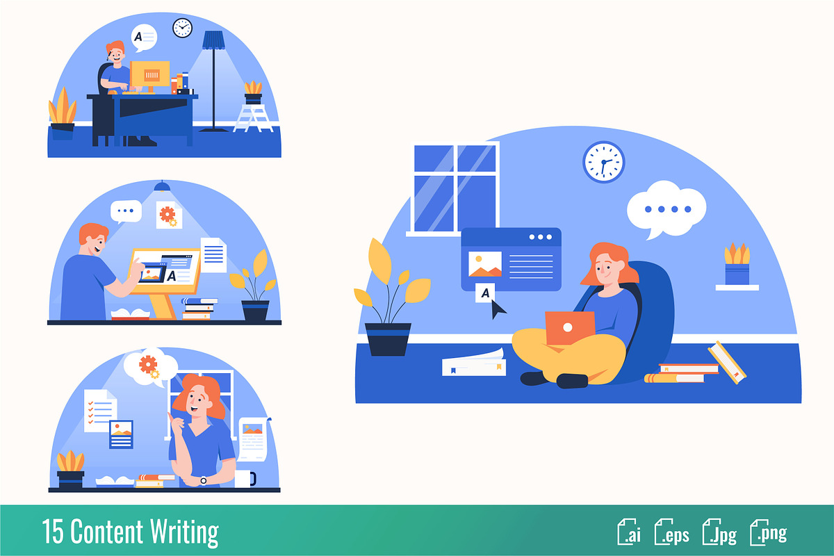 Content Writing Flat Illustration - CzM6Ly9maWxlcy5jcmVhdGl2ZW1hcmtldC5jb20vaW1hZ2VzL3NjcmVlbnNob3RzL3Byb2R1Y3RzLzUzODUvNTM4NTUvNTM4NTUxMjQvY292ZXItby5qcGcjMTc1MjA0NTUzOA