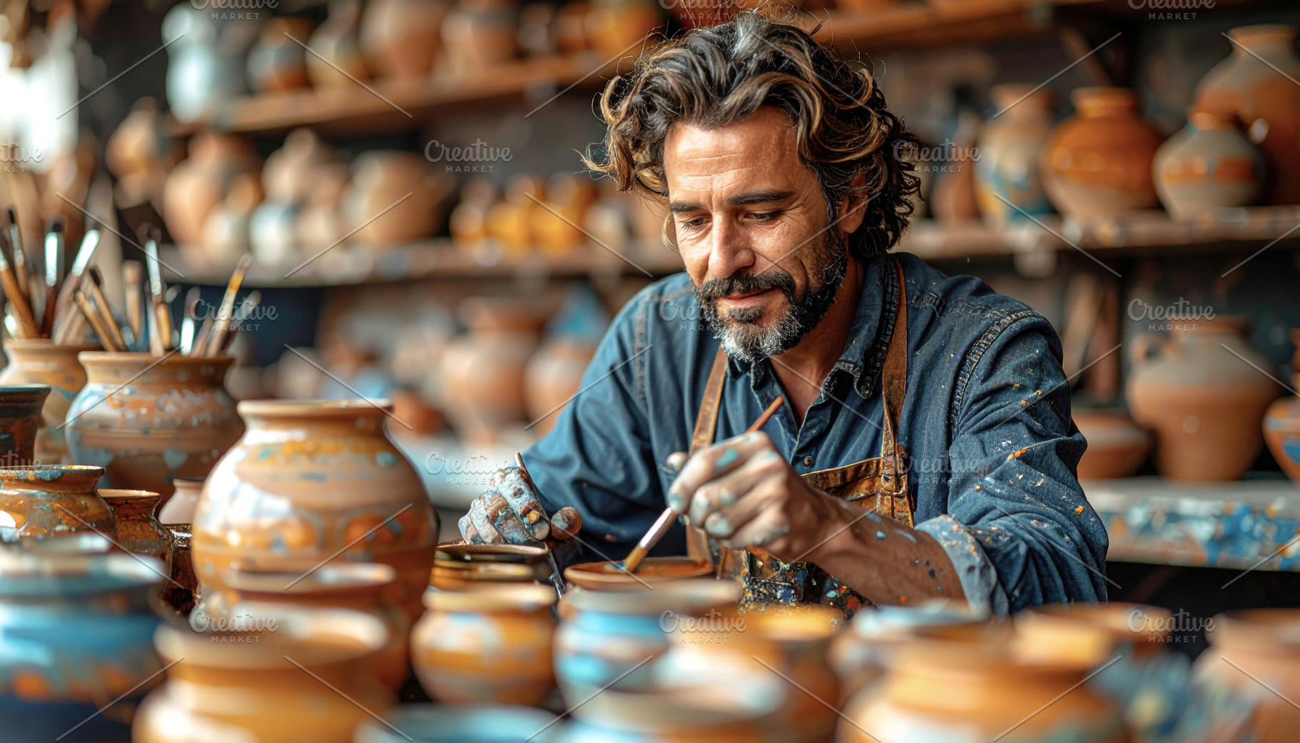 Artisan Glazing Handmade Ceramic Pots, an Arts & Entertainment Photo by Davizro's Market
