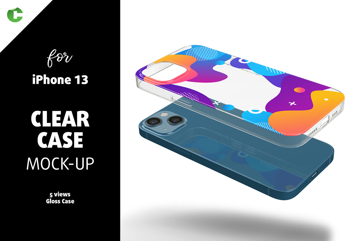 Phone 13 Clear Case Mock-up, an iPhone Mockup by Colatudo Store (Photo 1 of 8)