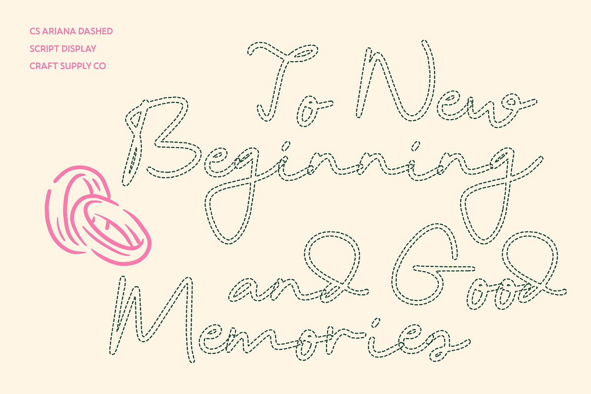 CS Ariana Dashed, a Script Font by Craft Supply Co. (Photo 3 of 8)