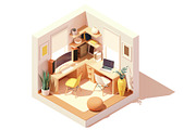 Vector isometric rooms, a Decorative Illustration by tele52 (Thumbnail 15 of 23)