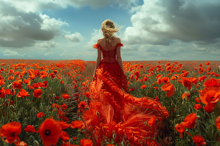 woman in poppy field, a Photo by Pictures for you!!!!!!!!!