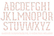 Mint & Coral Floral Alphabet Clipart, an Illustration by Amanda Ilkov (Thumbnail 5 of 5)