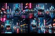 Cyberpunk Ad Mockup Bundle, a Mockup by Black Cat Studio (Thumbnail 3 of 3)