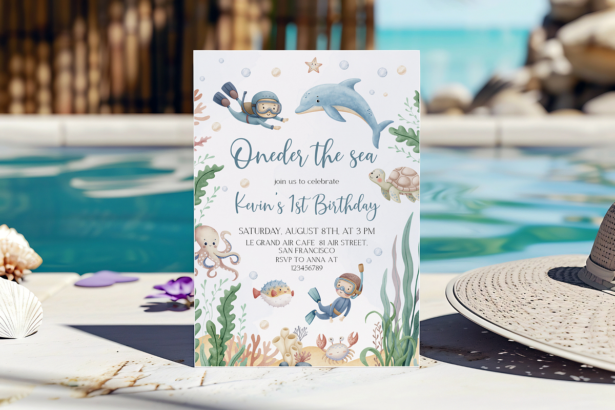 Oneder The Sea Birthday Invitation, a Templates & Theme by Digital_Mind (Photo 3 of 3)