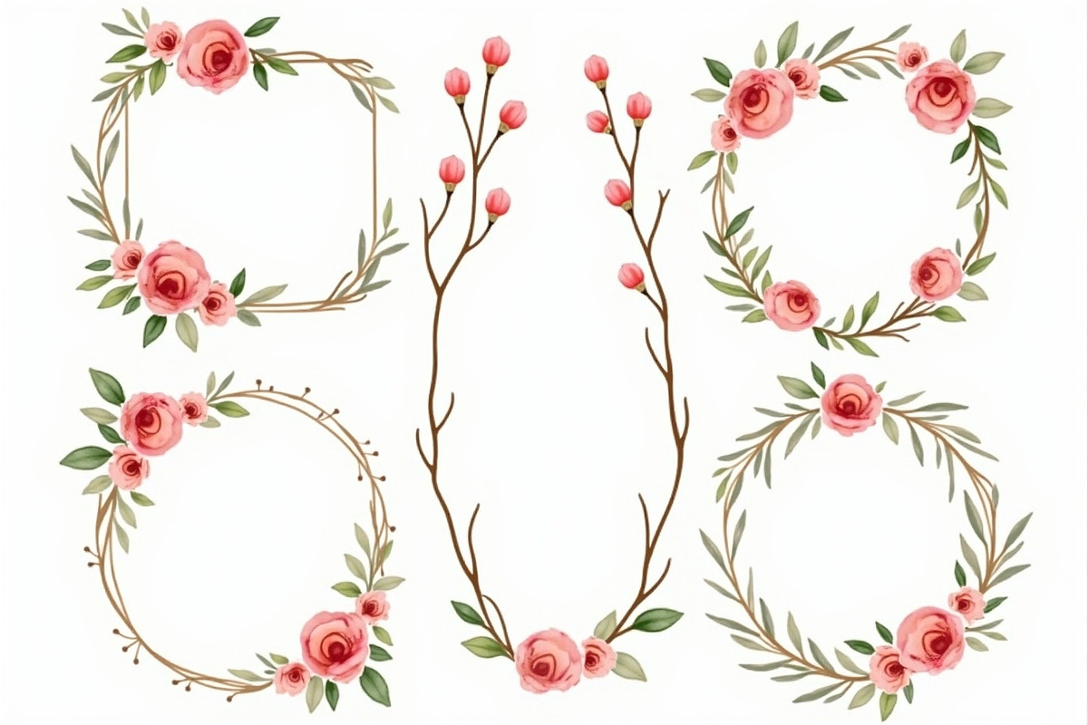 Rustic Floral Geometric Frame Bundle, an Illustration by musafir_fashion (Photo 10 of 14)