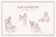 Salon & Barbershop Illustrations, a Work Illustration by Miriam Furniss Designs (Thumbnail 6 of 13)
