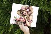 Watercolor Countryside Girl Clipart, an Illustration by Libby Wishes (Thumbnail 2 of 7)