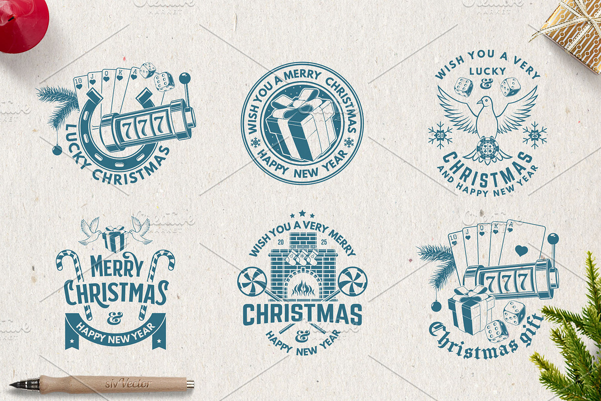 Christmas Holiday Overlays Part 4, a Branding & Logo Template by sivVector (Photo 3 of 6)