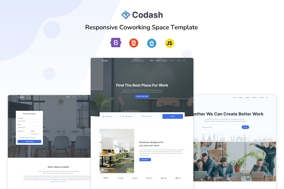 Codash - Coworking Multiuse Template, a Bootstrap Template by shreethemes