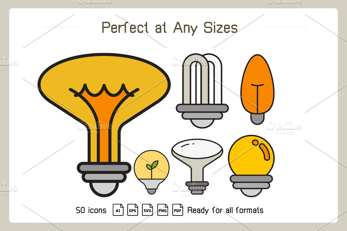 Light Bulb and Electric Lamp Icons, an Icon by Designfour (Photo 3 of 4)