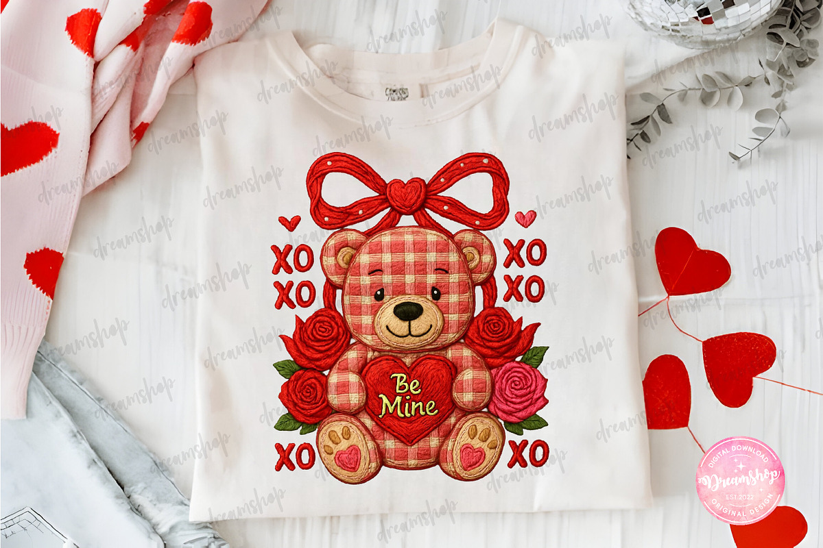 Coquette Valentine Teddy Bear PNG, an Illustration by CreationArt (Photo 5 of 6)