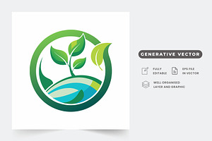 Minimalist Green Leaf Logo Design Wi, a Graphic by Iftikhar Alam