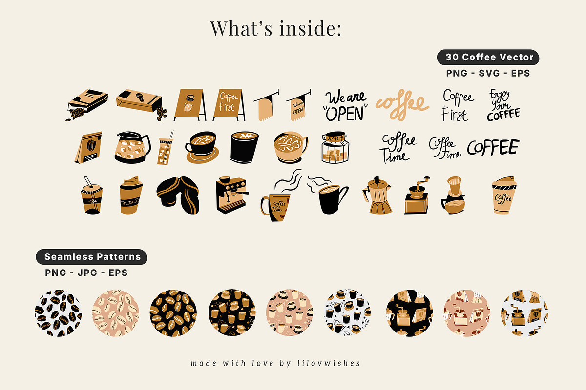 PRO - Playful Coffee Vector Kit, an Object Graphic by lilovwishes (Photo 3 of 5)