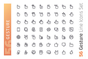 Gesture Line Icons Set, an Outline Icon by Voysla's Shop (Thumbnail 2 of 4)