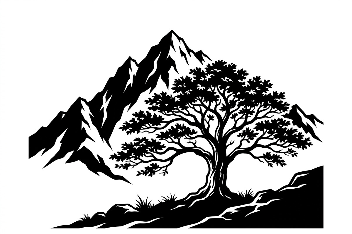 50 Sacred Mountain Tree Silhouette, an Empty State Illustration by Amazin_art (Photo 30 of 37)