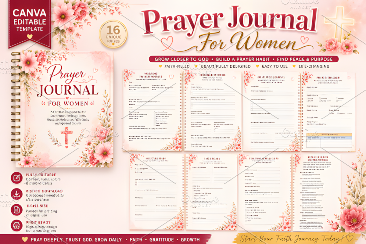 Prayer Journal for Women KDP Inte, a Marketing Template by Coco Bloom (Photo 1 of 4)