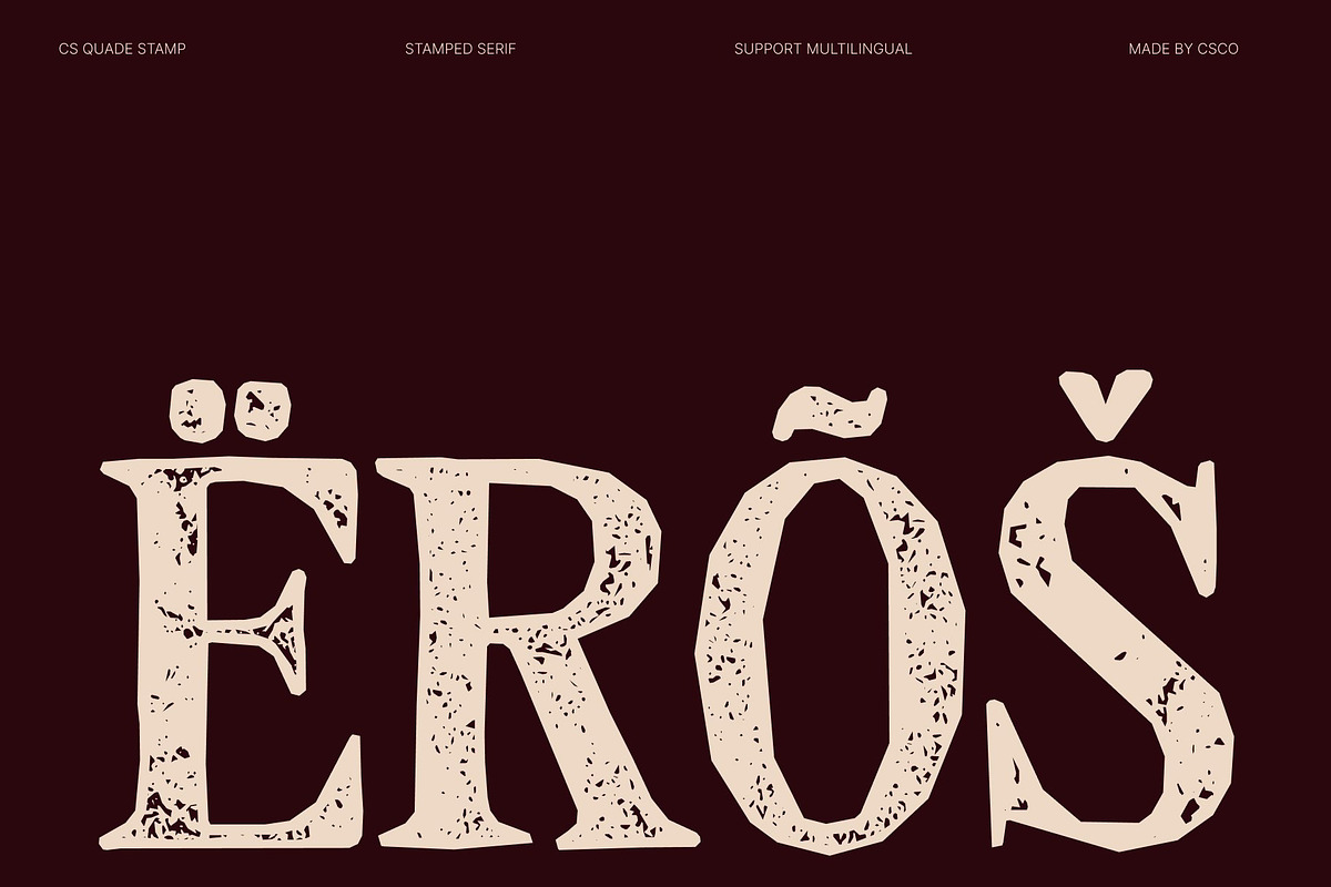 CS Quade Stamp, a Serif Font by Craft Supply Co. (Photo 7 of 8)