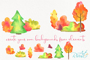 Cute Fall watercolor foxes clipart, an Animal Illustration by RivusArt (Thumbnail 6 of 6)