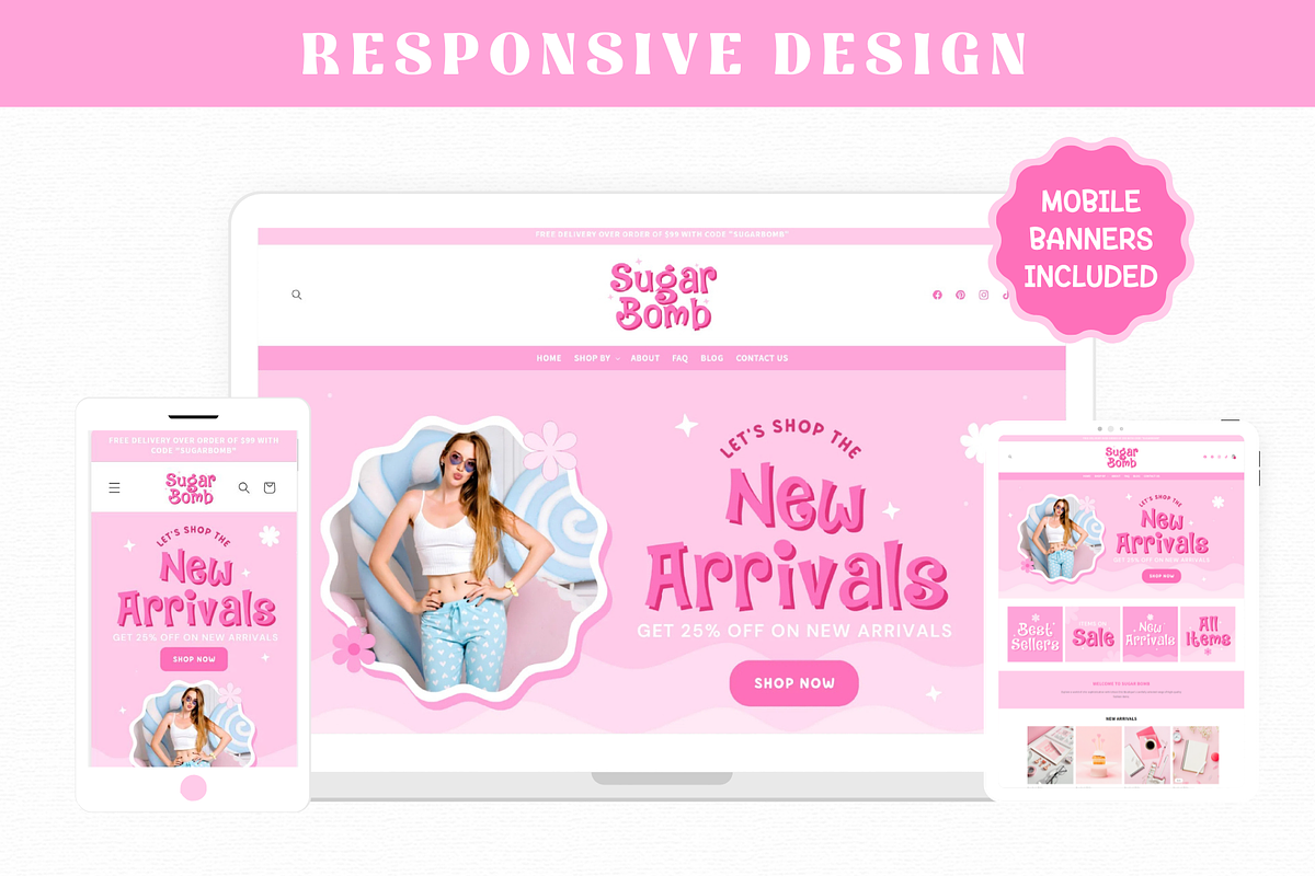 Pink Shopify Theme Template, a Shopify Template by AdvertFox (Photo 9 of 10)