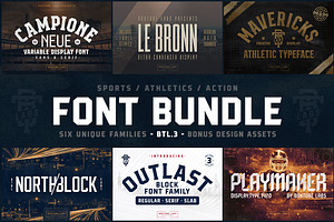 Sports Display Font Bundle BTL.3, a Sans Serif Font by BoxTube Labs