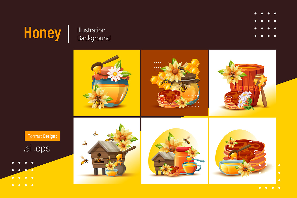 Honey Background Set, a Background Graphic by shin_std