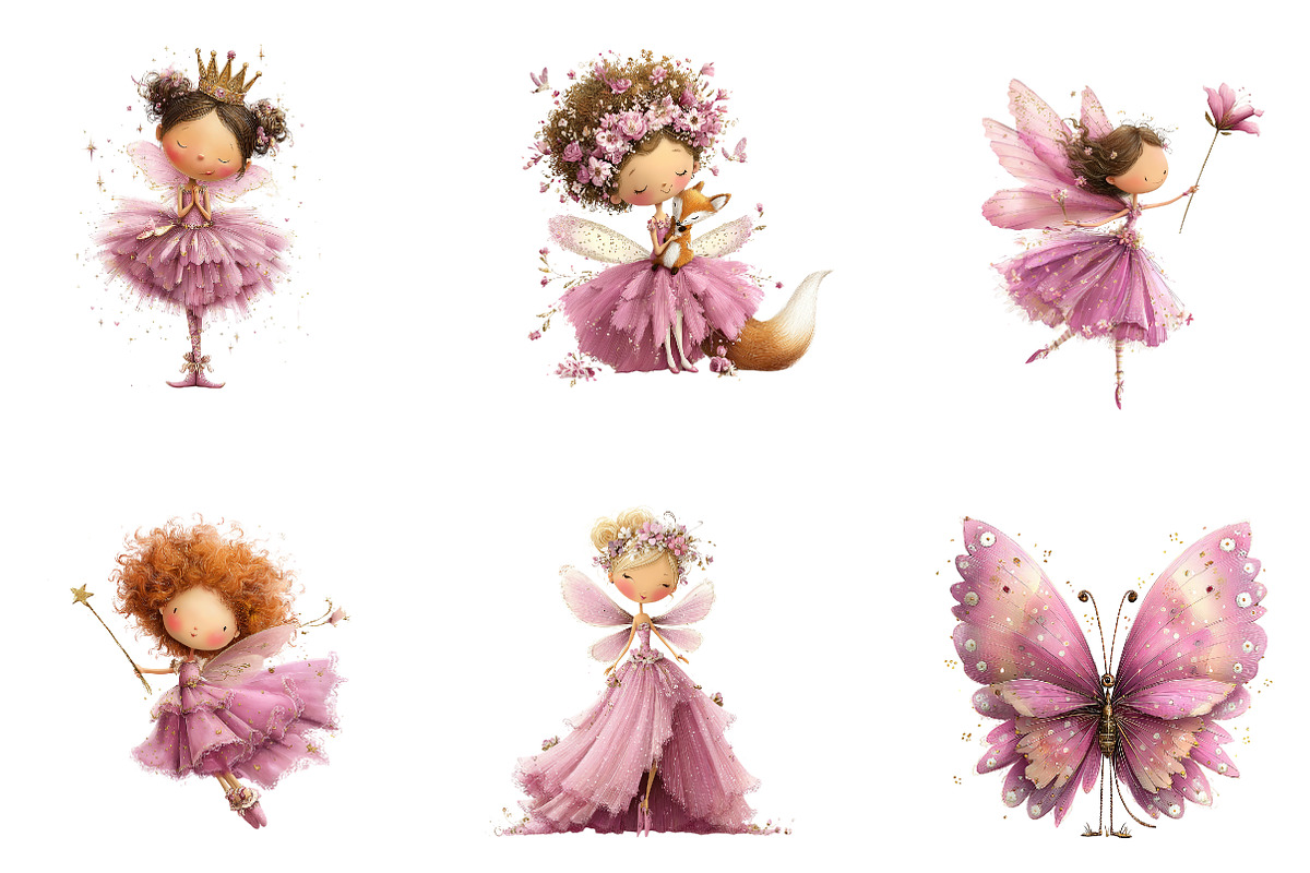 Pink fairy clipart2, an Illustration by CreationArt (Photo 4 of 5)
