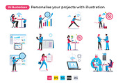Business teamworks. Flat vector Set, a Work Illustration by ÁRTICA (Thumbnail 3 of 5)