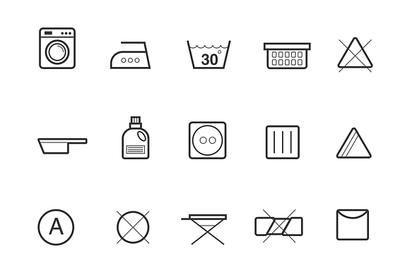 15 Laundry Symbols And Icons