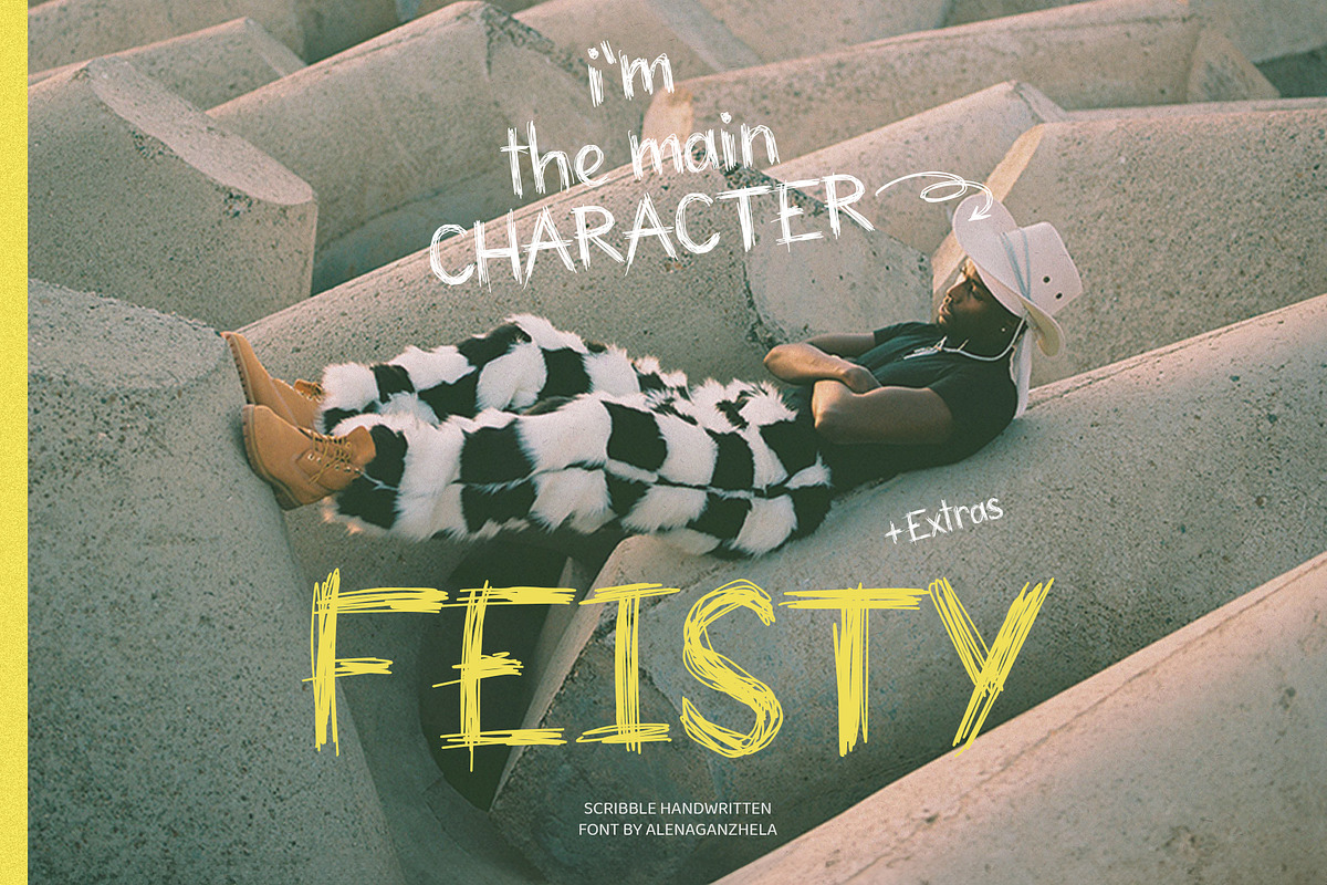 FEISTY - scribble handwriting font, a Handwritten Font by alenaganzhela (Photo 1 of 11)