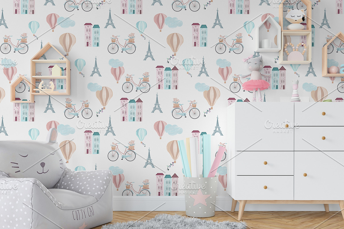 Beige Paris Seamless Pattern Set, a Pattern Graphic by Oksana Dovhopol Art (Photo 12 of 13)