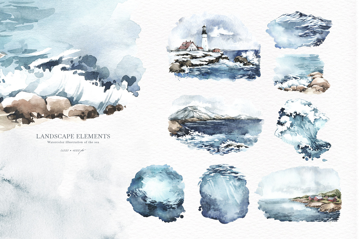 OCEANIA Watercolor set, an Animal Illustration by Anastezia Luneva (Photo 11 of 12)